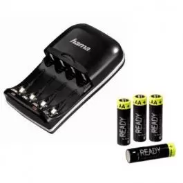 Punjač 2/4 + 4AA 2400mAh baterije crni Hama