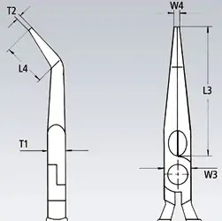 Klešta špicasta kriva 160 mm 25 21 160 KNIPEX