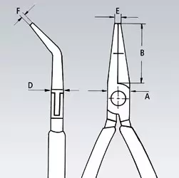 Klešta špicasta kriva za elektroniku 115 mm 35 42 115 KNIPEX