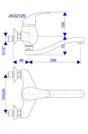 Slavina-Baterija za sudoperu - lavabo S 200mm Nexus ROSAN