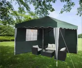 Baštenska tenda zelena sa dve bočne strane 3x3m