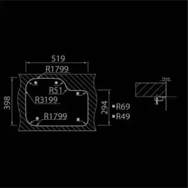 Sudopera  RODI-DUO 60 SJAJ DESNA 570x600-CB-115 podgradna RODI