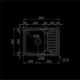 Sudopera  RODI RODI-OKIO LINE 65 FLAT SJAJ 650x500-B-11 RODI