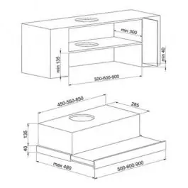 Kuhinjski aspirator CA10 50XG SLIMLUX