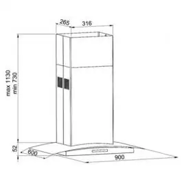 Kuhinjski aspirator IS CS13-X1HTC-L CERTO ISLED