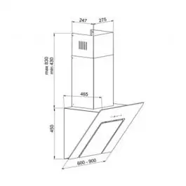 Kuhinjski aspirator crni CLA14-60SF 4HTC FIERA