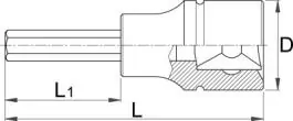 Ključ nasadni imbus, prihvat 3/4" 197/2AHX 22mm UNIOR