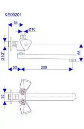 Slavina-baterija za protoćni bojler 1/2" ovalni izliv 200mm Euro Klasik ROSAN