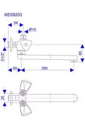 Slavina-baterija za protoćni bojler 1/2" ovalni izliv 300mm Euro Klasik ROSAN