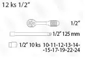 Gedora komplet 1/2 12 kom + krckalica LEVIOR