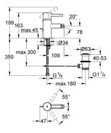 Slavina-baterija za bide ESSENCE GROHE