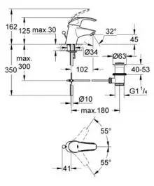 Slavina-Baterija stojeća EUROSMART GROHE