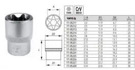 Ključ nasadni 1/2" TORX E16 YATO