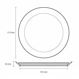 LED ugradna panel lampa 12W hladno bela LUP-O-12/W PROSTO