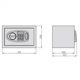 Digitalni sef 200x310x200mm BASI