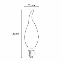 LED filament sijalica sveća toplo bela 3.9W PROSTO