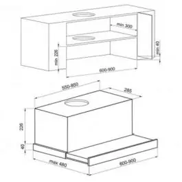 Kuhinjski aspirator SLIMBOX CA20 60XF4M inox 