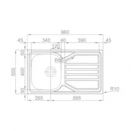 Sudopera OKIO LINE 87 FLAT MAT 86x50-B-115 RODI