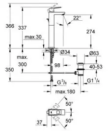 Jednoručna baterija za umivaonik Eurocube Grohe