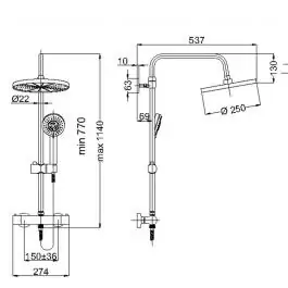 Termo set za kupatilo River + Thermo 15 Rubineta