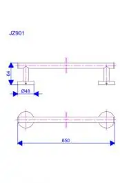 Držač peškira 60cm ZERRO JZ901 ROSAN