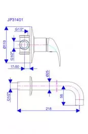 Jednoručna slavina - baterija za lavabo sa izlivom 230mm Perla JP31401 ROSAN