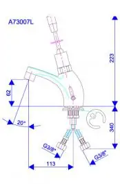 Slavina - baterija TOPLA / HLADNA za lavabo Otvaranje ručno - Lekarska poluga Rosan A73007L