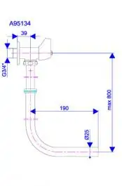 Slavina - ventil - ispirač za wc solju 3/4'' mesingana cev Rosan A95134