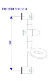 Zidna šipka - držač ručnog tuša - X O SET (šipka, crevo, tuš) Rosan PDTZSC4