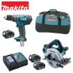 DLX2084M Set alata DHP456 + DHS710 + 3 baterije 4 Ah / 18V Makita